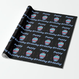 Happy Birthday Cupcake Confetti Umschlagpapier Geschenkpapier