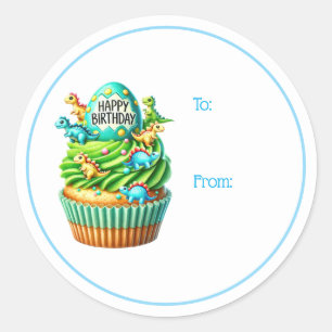 Happy Birthday Cupcake Geschenkanhänger Aufkleber