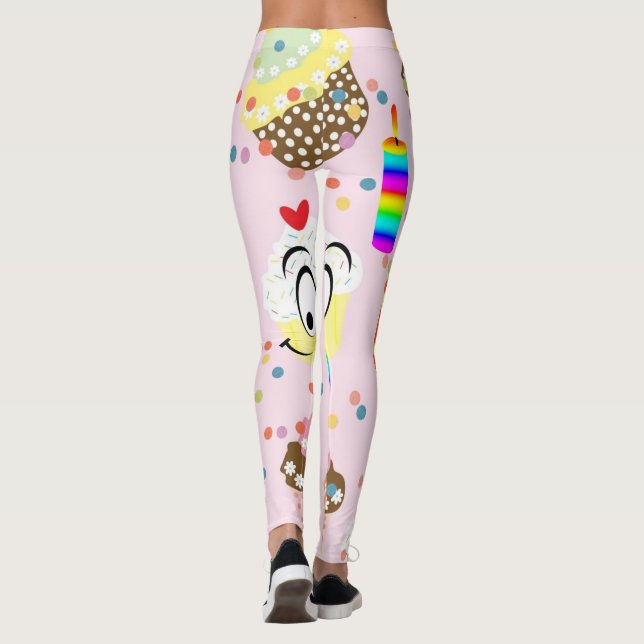 Happy Birthday Cupcake Leggings (Rückseite)