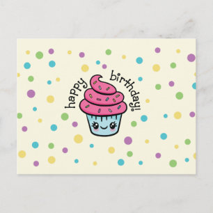 Happy Birthday Cupcake Postcard Postkarte
