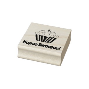 Happy Birthday Cupcake Rubber Briefmarke Gummistempel
