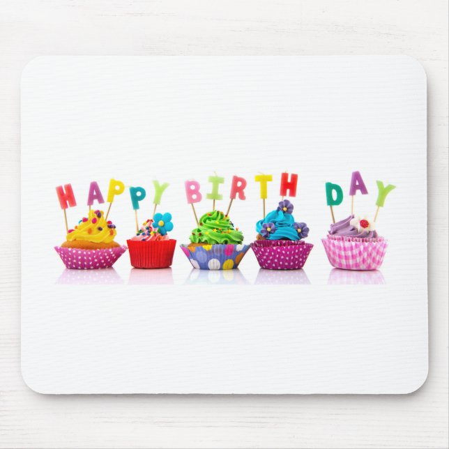 Happy Birthday Cupcakes Mousepad (Vorne)