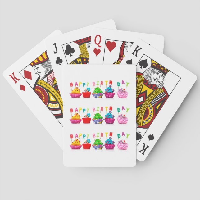 Happy Birthday Cupcakes - Playing Cards Spielkarten (Rückseite)