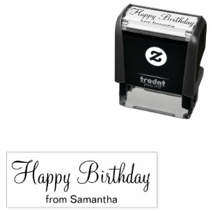 Happy Birthday Cursive Skript hinzufügen aus Ihrem Permastempel