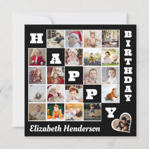Happy Birthday Custom 21 Foto Collage Geschenk Karte
