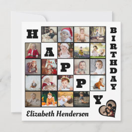 Happy Birthday Custom 21 Foto Collage Geschenk Karte
