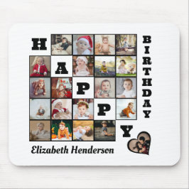 Happy Birthday Custom 21 Foto Collage Geschenk Mousepad