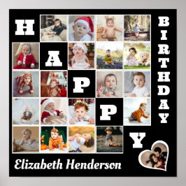 Happy Birthday Custom 21 Foto Collage Geschenk Poster