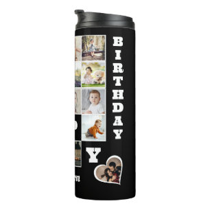Happy Birthday Custom 21 Foto Collage Geschenk Thermosbecher