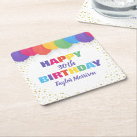 Happy Birthday Custom Age Name Bunte Ballons