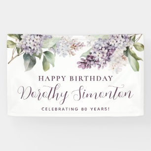 Happy Birthday Custom Banner Lila Floral 80.