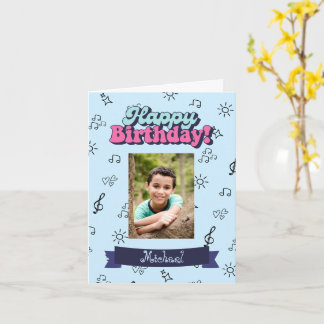 Happy Birthday Custom Blue Foto Karte