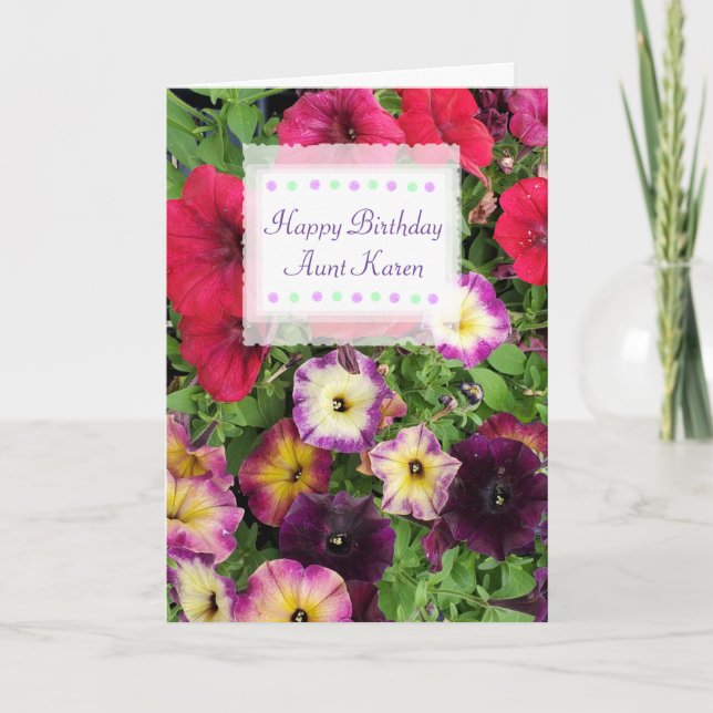 Happy Birthday Custom Card Hübsche Blume Karte (Vorderseite)