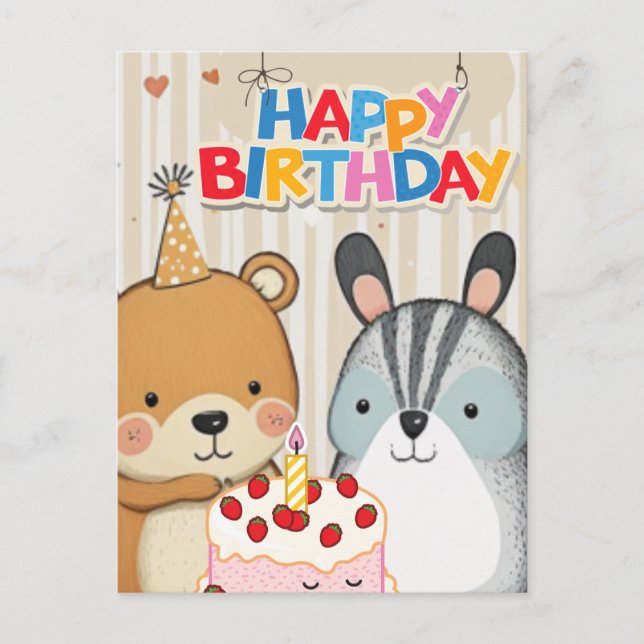 Happy Birthday Custom Card Postkarte (Vorderseite)