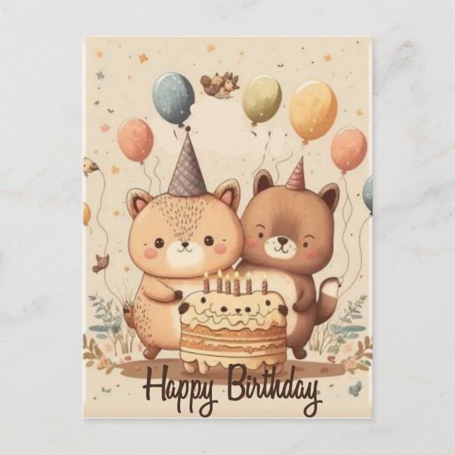 Happy Birthday Custom Card Postkarte (Vorderseite)