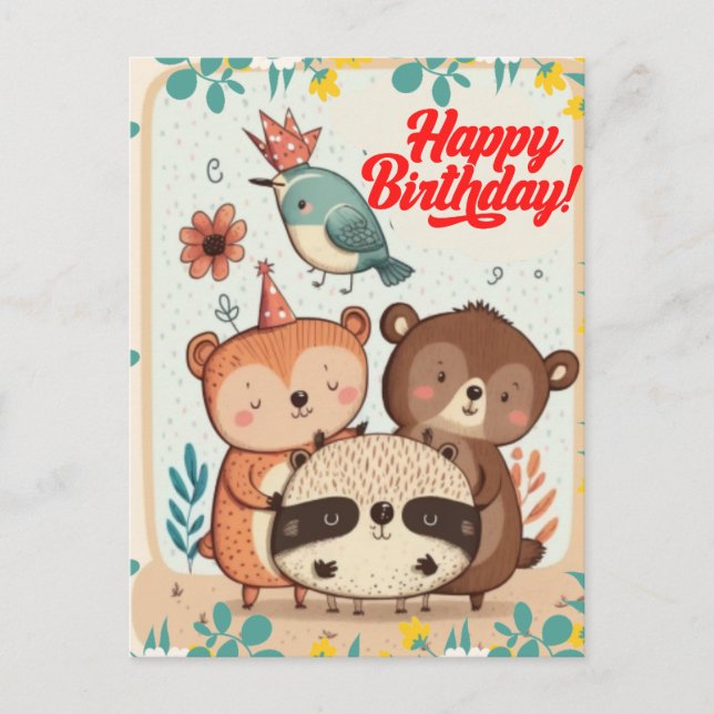 Happy Birthday Custom Card Postkarte (Vorderseite)