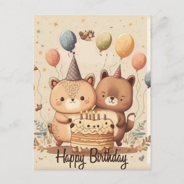 Happy Birthday Custom Card Postkarte (Vorderseite)