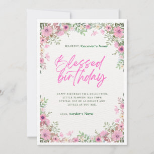 Happy Birthday Custom Digital Floral Card Feiertagskarte
