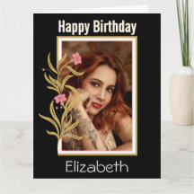 Happy Birthday Custom Foto Black Border