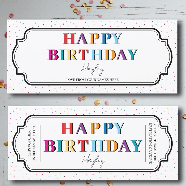 Happy Birthday Custom Geschenkgutschein (Happy Birthday Custom Gift Certificate Voucher)