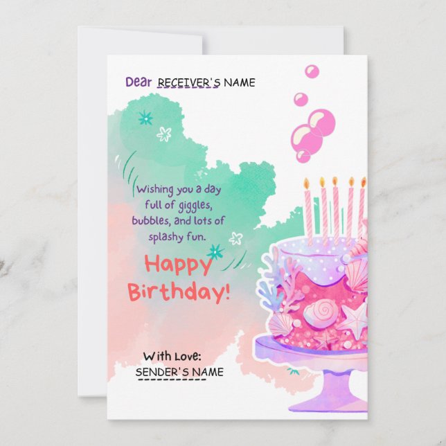 HAPPY BIRTHDAY Custom Holiday Card Feiertagskarte (Vorderseite)