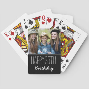 Happy Birthday Custom Jahr und Foto Personalisiert Spielkarten