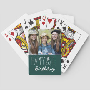 Happy Birthday Custom Jahr und Foto Personalisiert Spielkarten