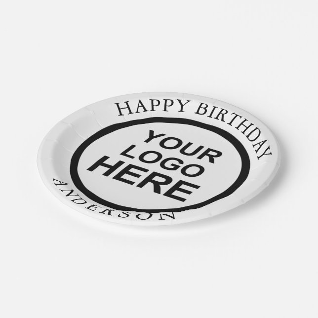 Happy Birthday Custom Logo Paper Plate Pappteller (Schrägansicht)
