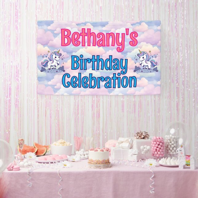 Happy Birthday Custom Magical Unicorn Banner (Party)