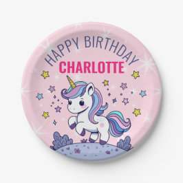 Happy Birthday Custom Magical Unicorn Pappteller