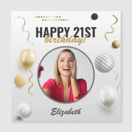 Happy Birthday Custom Modern Foto Gift Magnetkarte