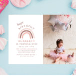 Happy Birthday Custom Photo Little Girls Party Einladung<br><div class="desc">Our lovely birthday invitation with your daughter's custom photo is an ideal choice for inviting your guests to her birthday party. The design is modern and sweet and features a customizable photo on the right side and text on the left side with a beautiful watercolor rainbow image. The text, which...</div>