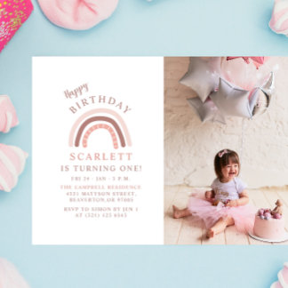 Happy Birthday Custom Photo Little Girls Party Einladung