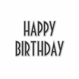 Happy Birthday Custom Simple Minimal Black Aufkleber
