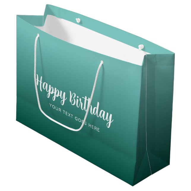 Happy Birthday Custom Template Moderne Elegant Große Geschenktüte (Vorderseite Schrägansicht)