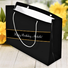 Happy Birthday Custom Text Elegant Personalisiert Große Geschenktüte