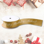 Happy Birthday Custom Text Gold Chic Satinband<br><div class="desc">Fügen Sie Ihren Text hinzu und erstellen Sie einfach Ihr personalisiertes Satinband. Klicken Sie auf Weiter, um die Hintergrundfarbe oder Textfarbe zu ändern. Sie können dieses Design auf anderen Zazzle-Produkten übertragen und an die meisten Zazzle-Produkte anpassen. Sie können auch auf die KUNDENFÖRDERUNG klicken, um Details wie Hintergrundfarbe, Text, Schriftart oder...</div>