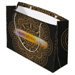 Happy Birthday Custom Text trendy Personalisiert L Große Geschenktüte
