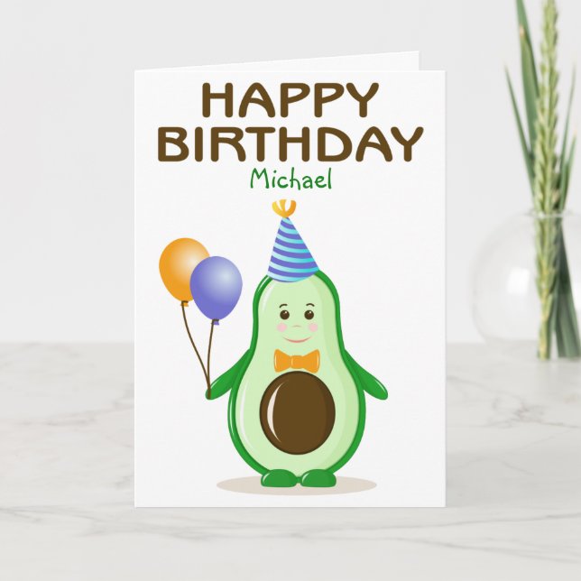 Happy Birthday, Custom Vegan Birthday Card Karte (Vorderseite)