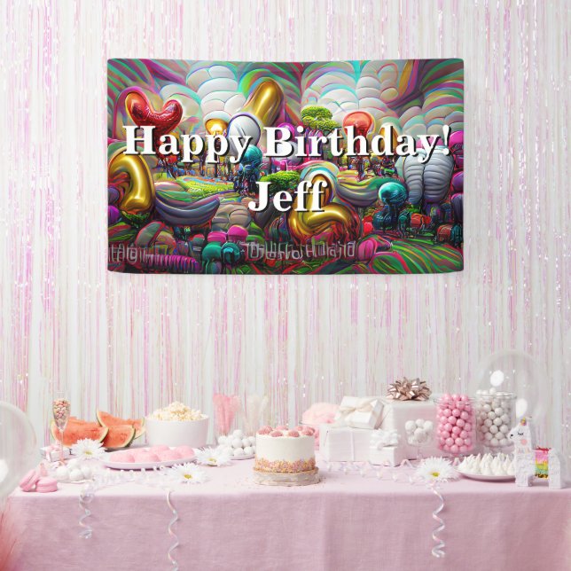 Happy Birthday Custom Vinyl Banner, 3' x 5' Banner (Party)