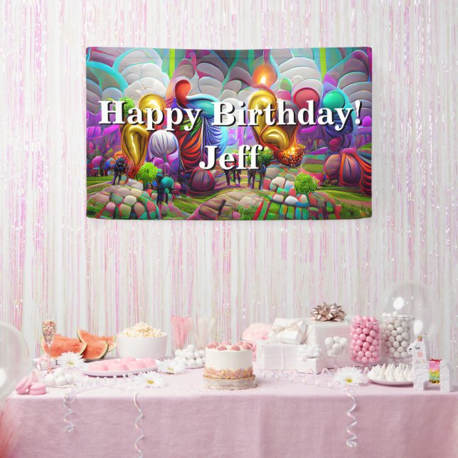 Happy Birthday Custom Vinyl Banner, 3' x 5' Banner (Party)