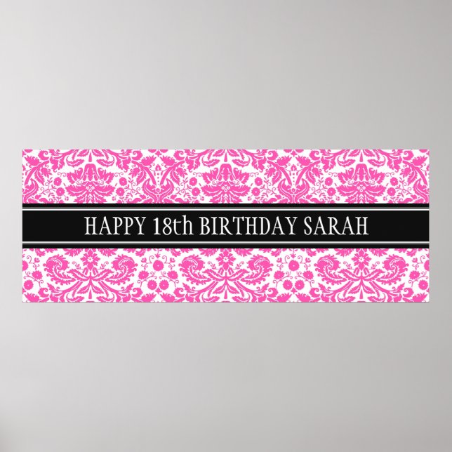 Happy Birthday Custom Year Name Banner Poster (Vorne)