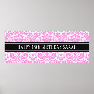 Happy Birthday Custom Year Name Banner Poster