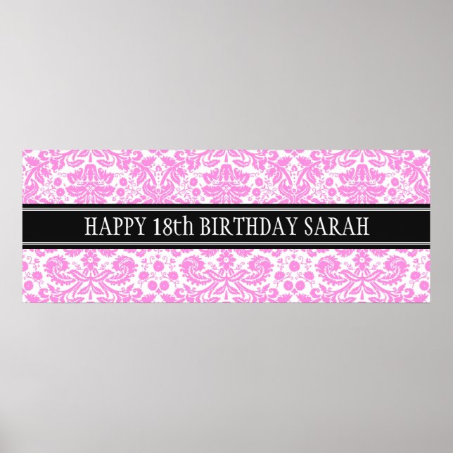Happy Birthday Custom Year Name Banner Poster (Vorne)