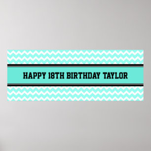 Happy Birthday Custom Year Name Banner Poster