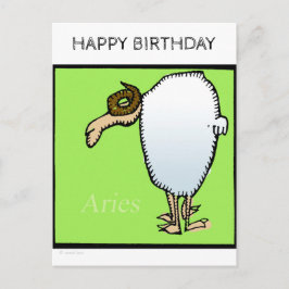 Happy Birthday Custom Zodiac Signs Aries Postcard Postkarte