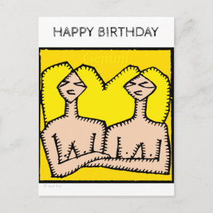 Happy Birthday Custom Zodiac Signs Gemini Postcard Postkarte