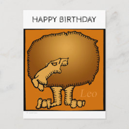 Happy Birthday Custom Zodiac Signs Leo Postcard Postkarte