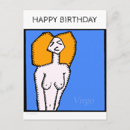 Happy Birthday Custom Zodiac Signs Virgo Postcard Postkarte