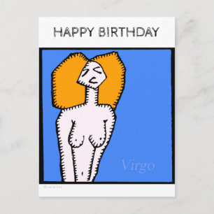 Happy Birthday Custom Zodiac Signs Virgo Postcard Postkarte